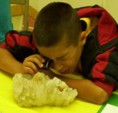 Student using jeweler's loupe